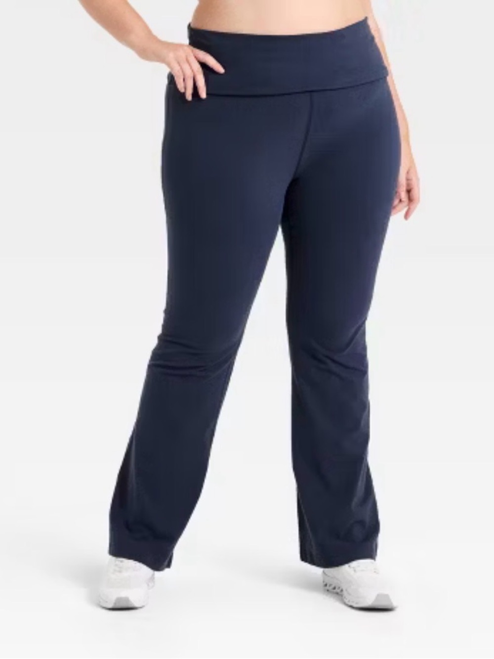 tek gear Navy Fold-Over Waist Boot Cut Yoga Pants